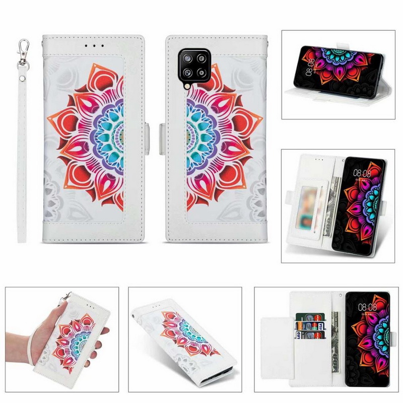 เคส Samsung Galaxy A42 5G #เคสฝาพับหนัง PU แบบกระเป๋าสตางค์พิมพ์ลาย