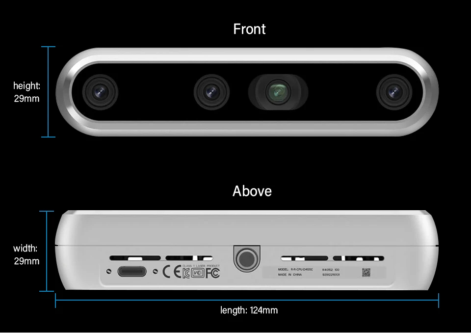 กล้อง Intel RealSense D455 True Depth Camera Fourth-generation 3D เทคโนโลยีความลึกสามมิติ