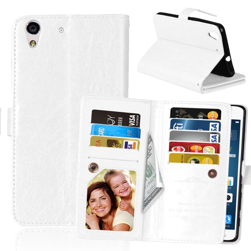 Case Huawei Y6 II Honor 5A #เคสหนังฝาพับสไตล์กระเป๋าสตางค์ 9 Card Slots Crazy Horse Wallet Leather Mobile Case