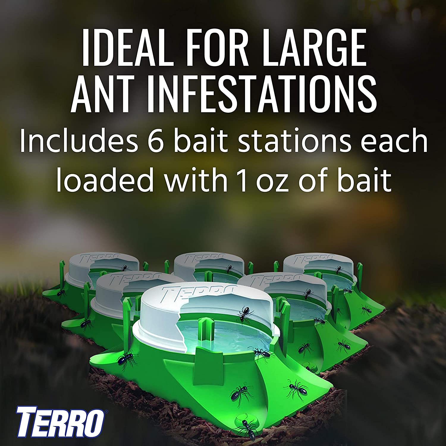 TERRO® T1806-6 Outdoor Liquid Ant Baits 6 Bait Stations ผลิตภัณฑ์กำจัดมด
