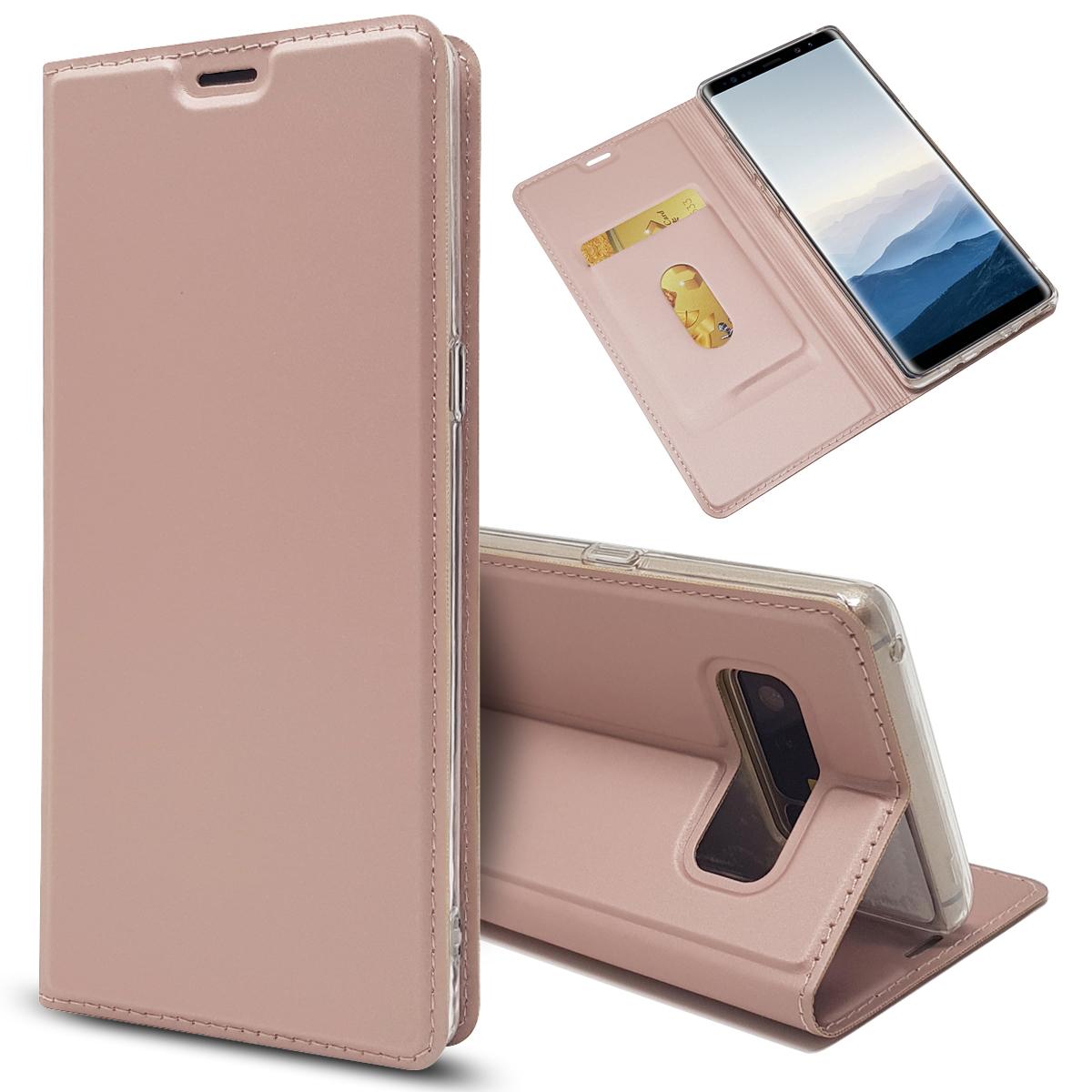 เคส Samsung Galaxy Note 8 #เคสฝาฟับหนัง PU คุณภาพดีพร้อมช่องเสียบการ์ด