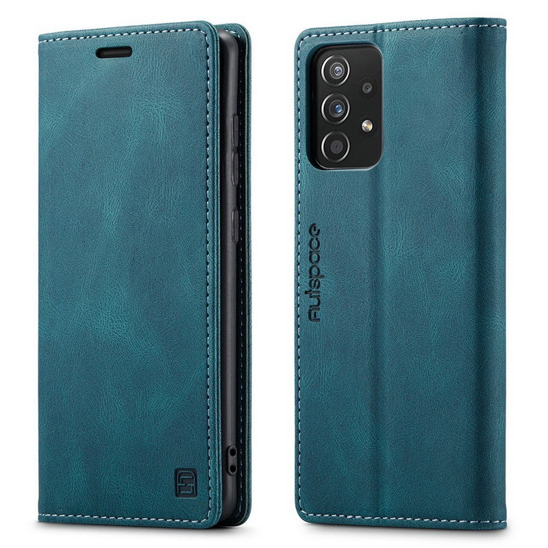 เคส Samsung Galaxy A53 5G #เคสฝาพับหนัง PU แบบกระเป๋าสตางค์ AUTSPACE Series RFID Blocking Retro Matte Leather Wallet
