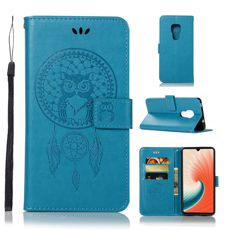 เคส Huawei Mate 20 #เคสฝาพับแบบกระเป๋าสตางค์ฝาพับหนัง PU ลายนกฮูก Imprint Owl Dream Catcher PU Leather
