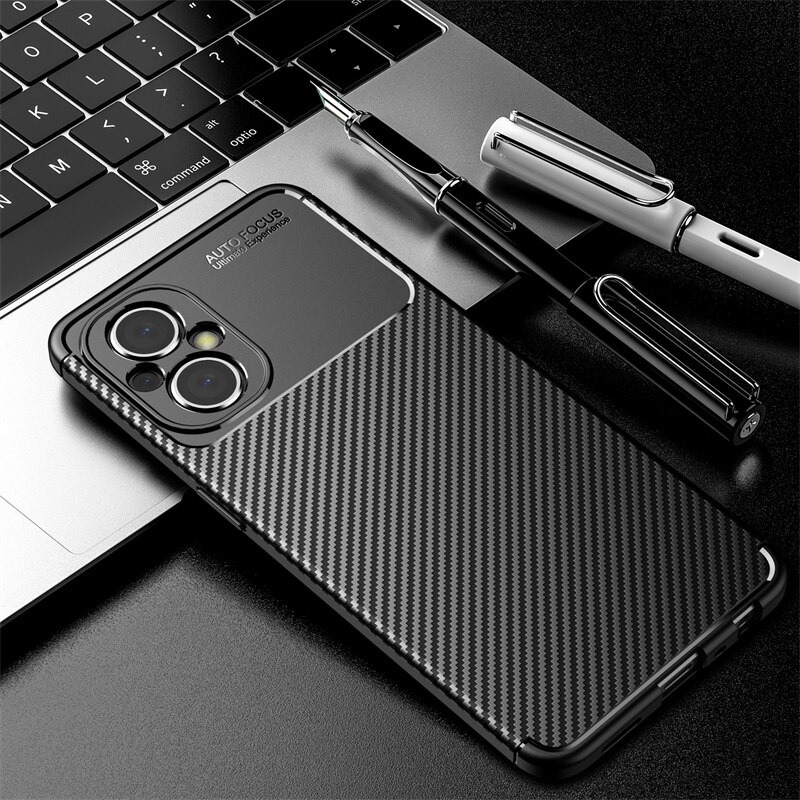 เคส OPPO Reno 7z 5G #เคสฝาหลังนิ่ม Carbon Fiber Anti-drop TPU Protection