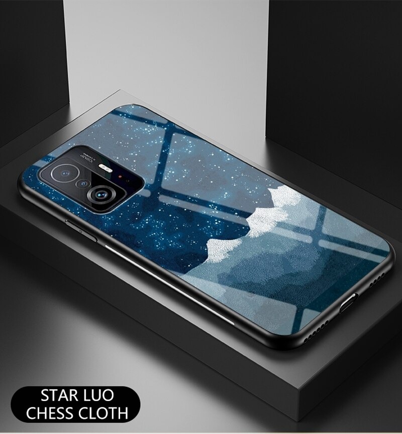 เคส Xiaomi 11T / 11T Pro #เคสฝาหลัง Gradient Color Glass + PC + TPU Hybrid Case