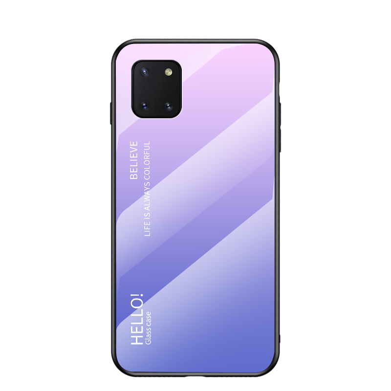 Case Samsung Galaxy Note 10 lite #เคสฝาหลัง Gradient Color Glass + PC + TPU Hybrid Case