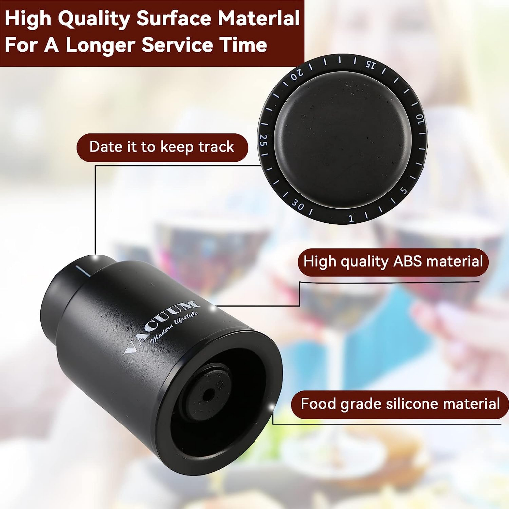 (Sunwuun) Wine Bottle Stoppers Vacuum Sealer 2 Pack จุกขวดไวน์ จุกไวน์สูญญากาศ แบบใช้ซ้ำได้
