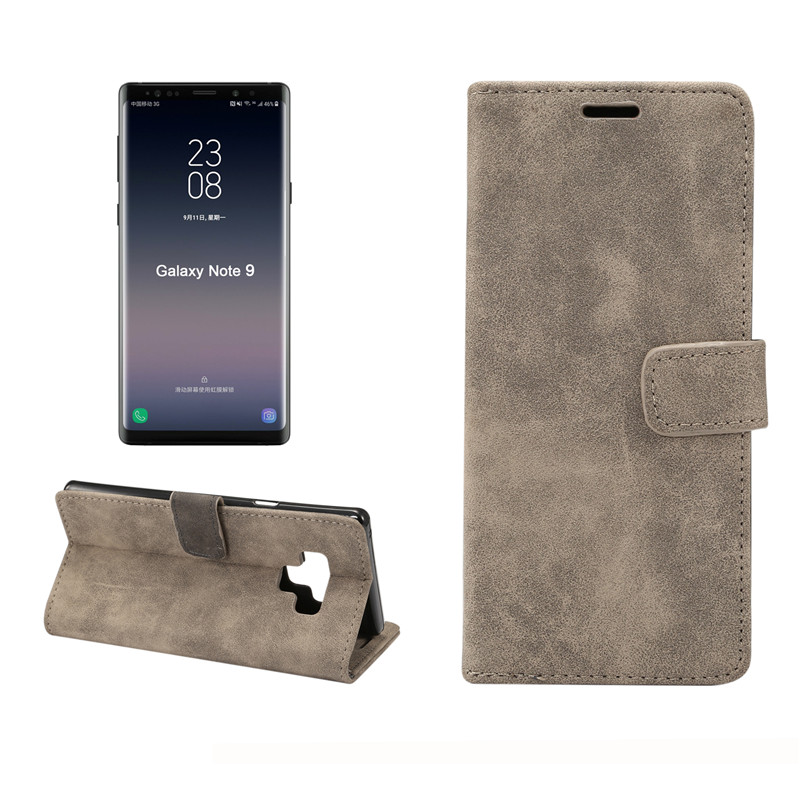 เคส Samsung Galaxy Note 9 #เคสฝาพับแบบกระเป๋าสตางค์หนัง PU สไตล์ Retro