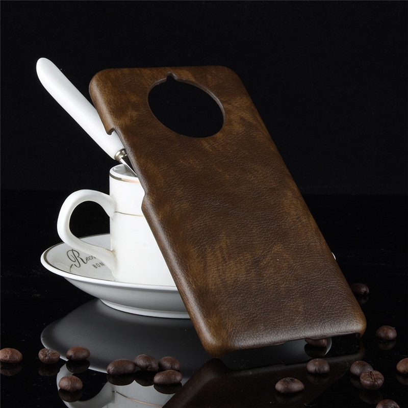 เคส Nokia 9 PureView #เคสฝาหลังพลาสติกแข็งเคลือบหนัง PU ลายผิวลิ้นจี่ Litchi Skin Leather Coated