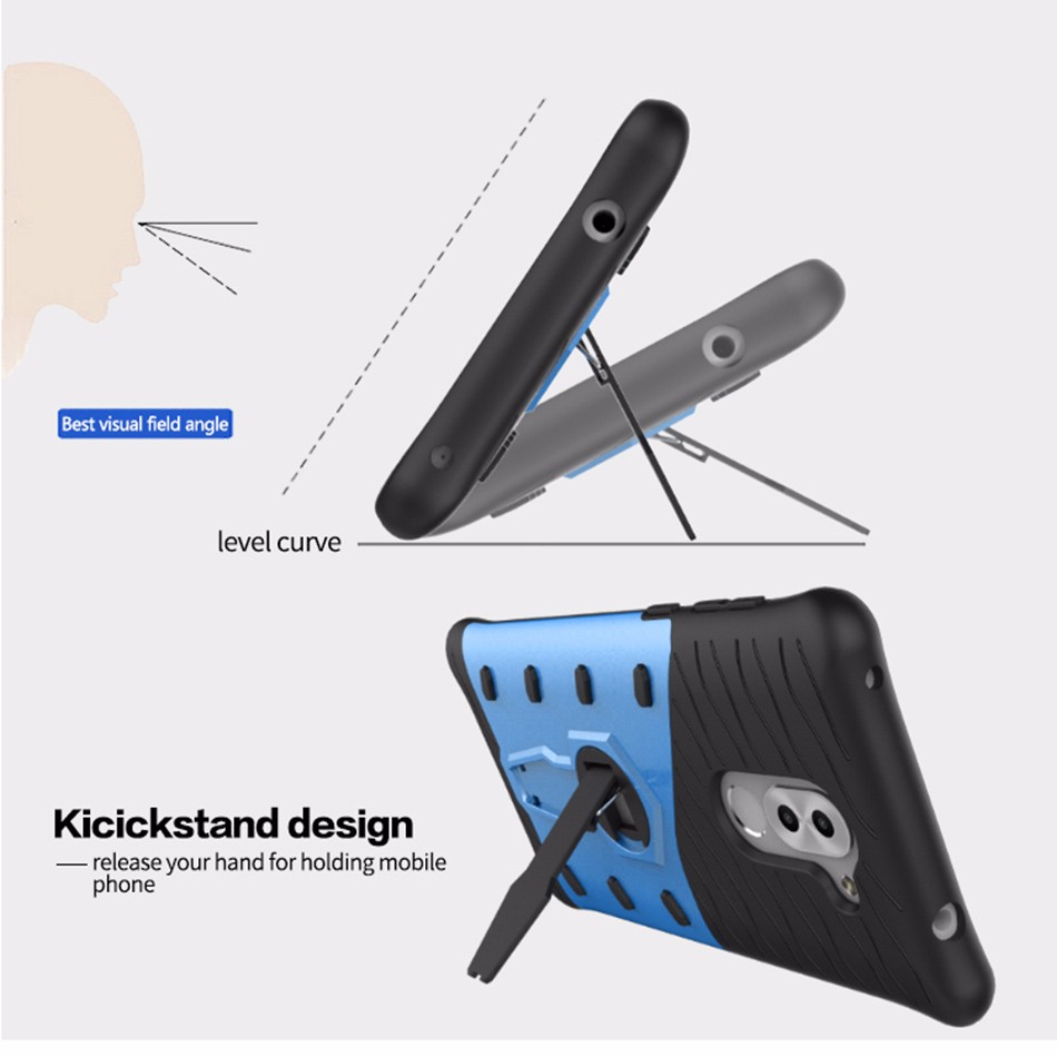 เคสฝาหลัง Armor Kickstand PC TPU Hybrid Case มีขาตั้ง #Case Huawei GR5 2017