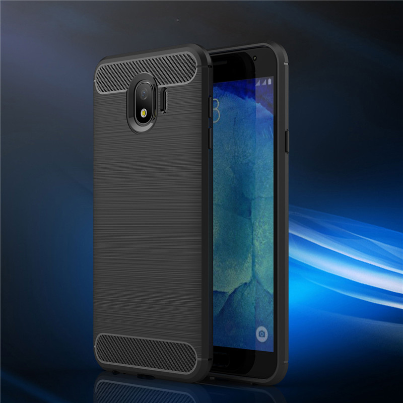 Case Samsung Galaxy J4 2018 #เคสฝาหลัง TPU นิ่มคาร์บอนไฟเบอร์แบบผิวขัดแปรง