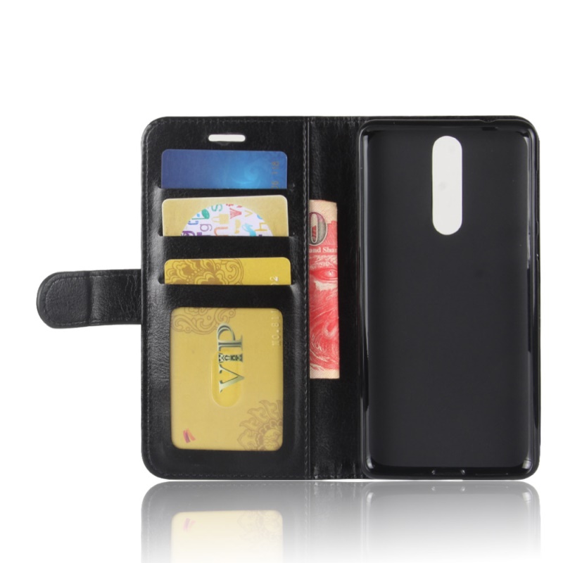 Case Nokia 8 #เคสฝาพับหนัง PU สไตล์กระเป๋าสตางค์ผิว Crazy Horse คุณภาพดีสวยงามราคาถูก