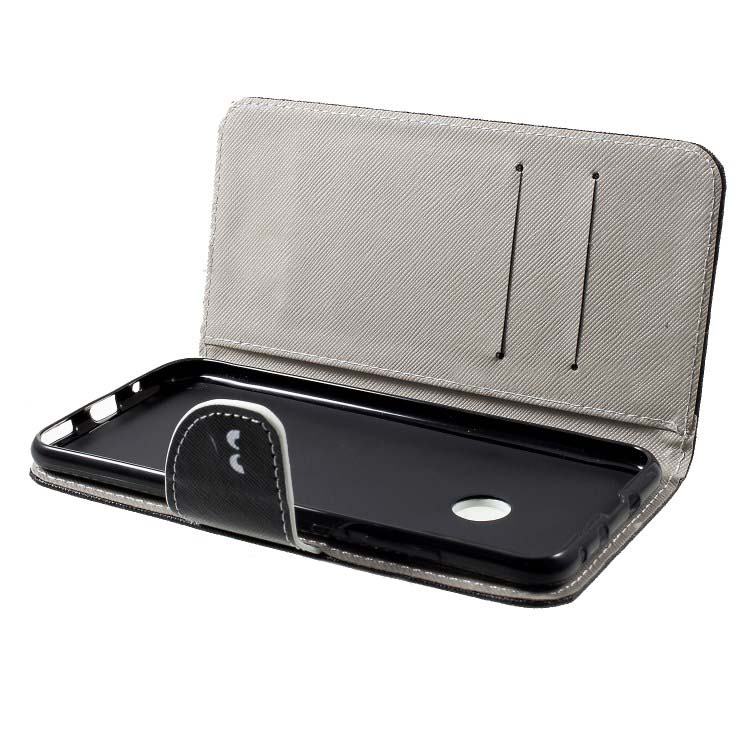 เคส Huawei P30 Lite #เคสฝาพับหนัง PU Cross Texture Patterned Leather Wallet Cover พิมพ์ลายน่ารักๆ