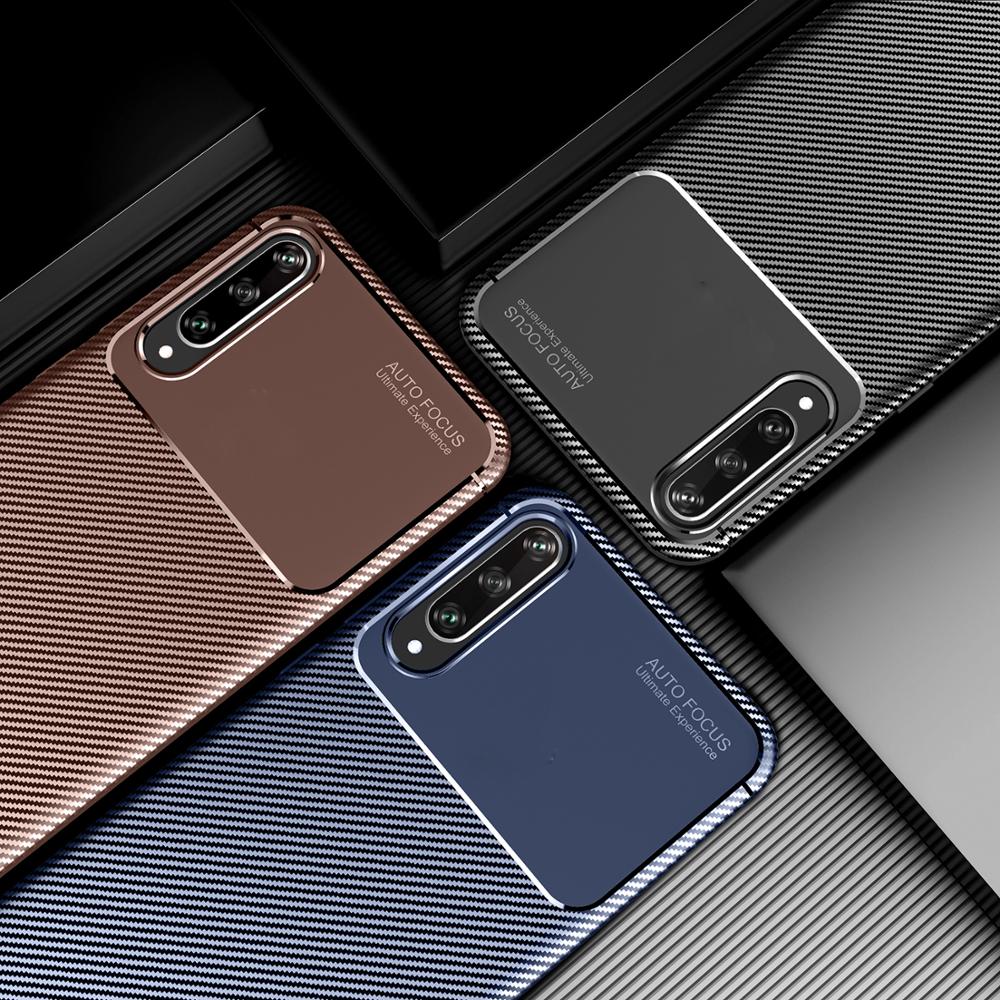 Case Huawei Y8p #เคสฝาหลังนิ่ม Carbon Fiber Anti-drop TPU Protection
