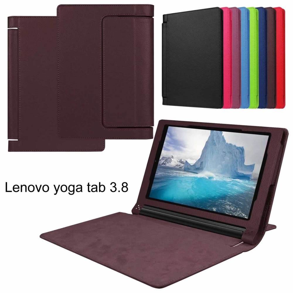 เคส Lenovo Yoga Tab 3 8.0นิ้ว #เคสฝาพับหนัง PU ผิวลิ้นจี่ สินค้าคุณภาพดีราคาถูก