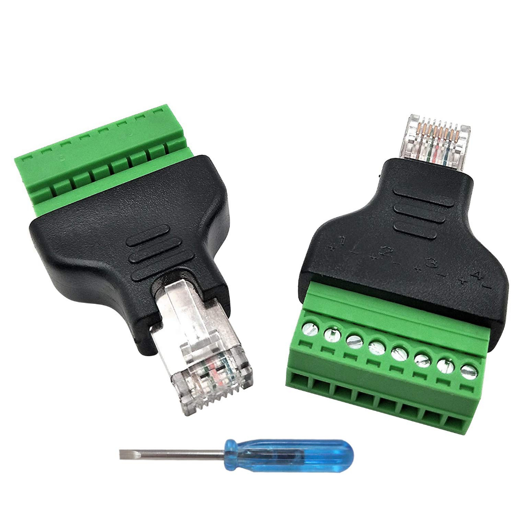 RJ45 Connector RJ45 TO สกรูอะแดปเตอร์ RJ45 สำหรับกล้องวงจรปิด DVR