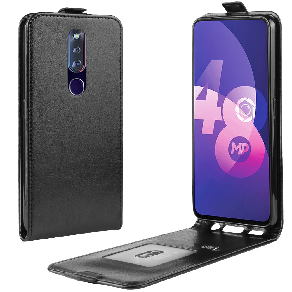 Case OPPO F11 Pro #เคสฝาพับแนวตั้งหนัง PU ผิวหนังม้า Crazy Horse Skin Leather