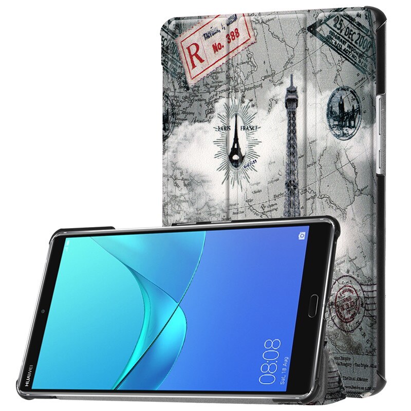 เคส Huawei MediaPad M5 8.4 นิ้ว #เคสฝาพับหนัง PU พิมพ์ลาย Patterned Tri-fold Stand Leather Smart Case