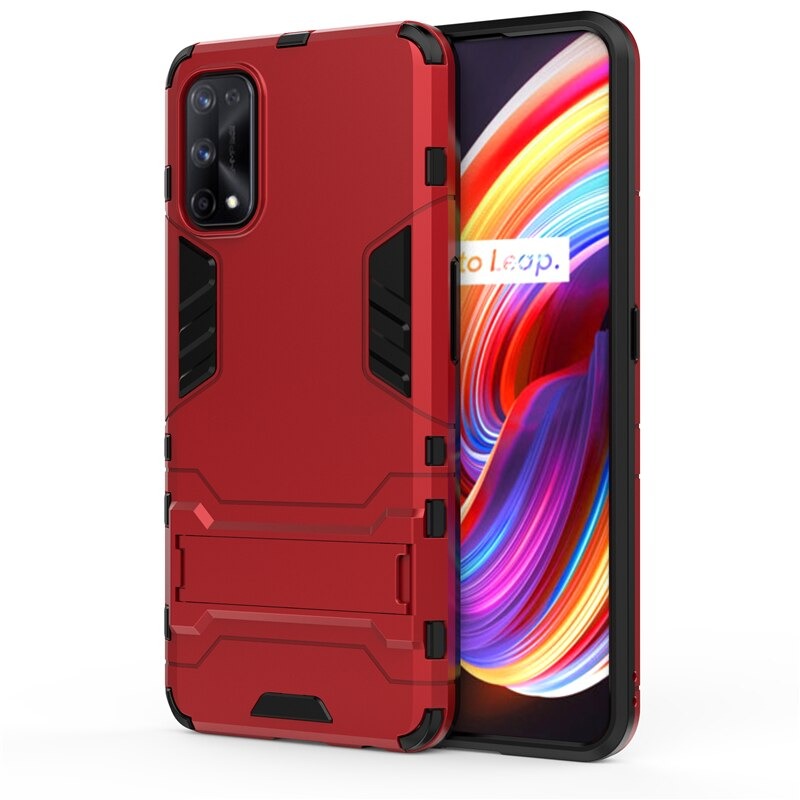 เคส realme 7 Pro #เคสฝาหลังกันลื่น Cool Tyre Pattern Kickstand (PC + TPU)