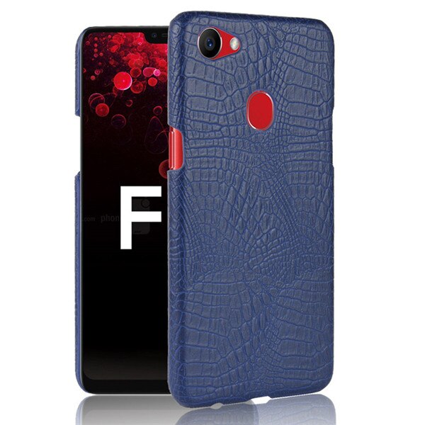 Case OPPO F7 #เคสฝาหลังพลาสติกแข็งเคลือบหนัง PU ลายผิวหนังจระเข้
