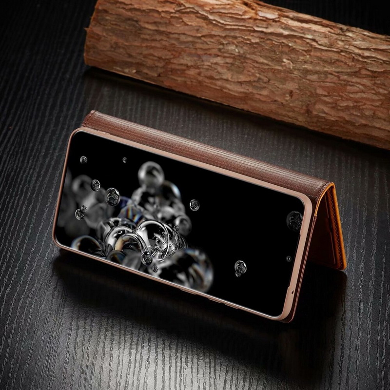 Case Samsung Galaxy S20 Ultra / S20 Ultra 5G #เคสฝาพับหนัง PU สไตล์กระเป๋าสตางค์พร้อมช่องใส่การ์ด Fashion Retro Card Slot Wallet Flip Cover PU Leather Phone Case