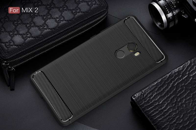 Case Xiaomi Mi Mix 2 #เคสฝาหลัง Brushed Carbon Fiber TPU สวยงามทันสมัย