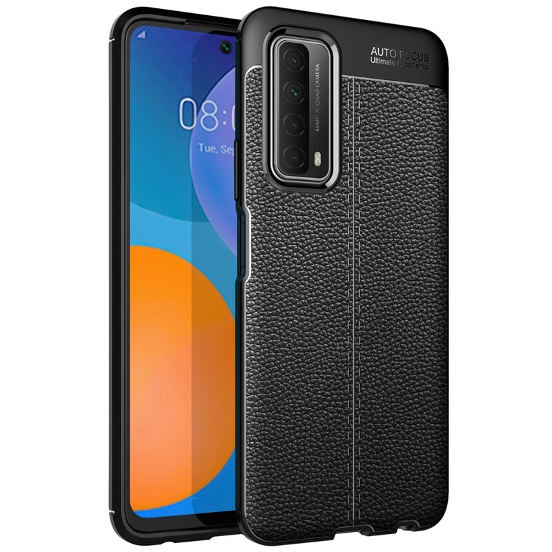 Case Huawei Y7a #เคสฝาหลัง TPU ผิวลิ้นจี่ช่วยป้องกันลายนิ้วมือและกันลื่นได้ดี