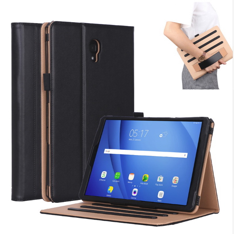 เคส Samsung Galaxy Tab A 10.5 (2018) T590 T595 #เคสฝาพับหนัง PU มีแถบยืดหยุ่นสวมนิ้ว Auto Wake/Sleep PU Leather Stand Tablet Case