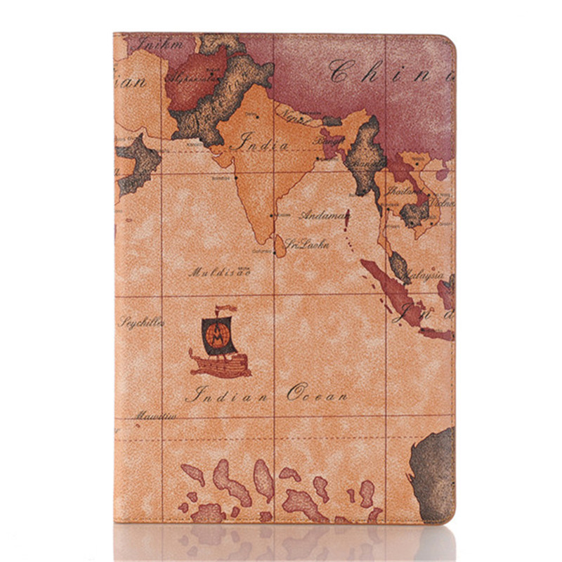 เคส Huawei MediaPad M5 Pro 10.8 นิ้ว #เคสฝาพับหนัง PU พิมพ์รูปแบบแผนที่ Map Pattern Stand Wallet Leather