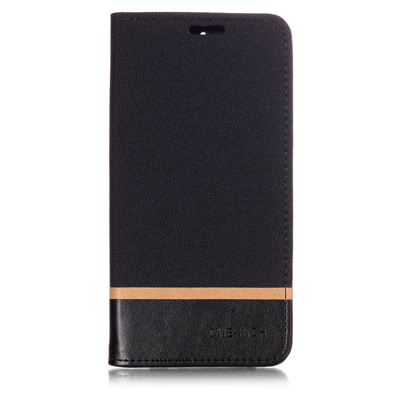 เคส Nokia 7 plus #เคสฝาพับหนัง PU ผิวเคลือบ Cloth Texture Splicing PU Leather