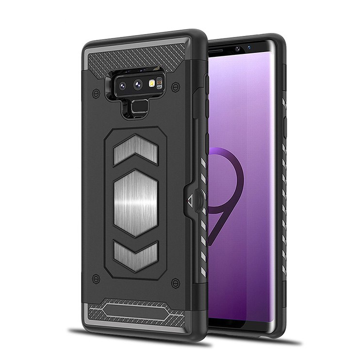 เคส Samsung Galaxy Note 9 #เคสฝาหลัง พลาสติก + TPU มีช่องเสียบการ์ด (Built-in Magnetic Holder Metal Sheet)