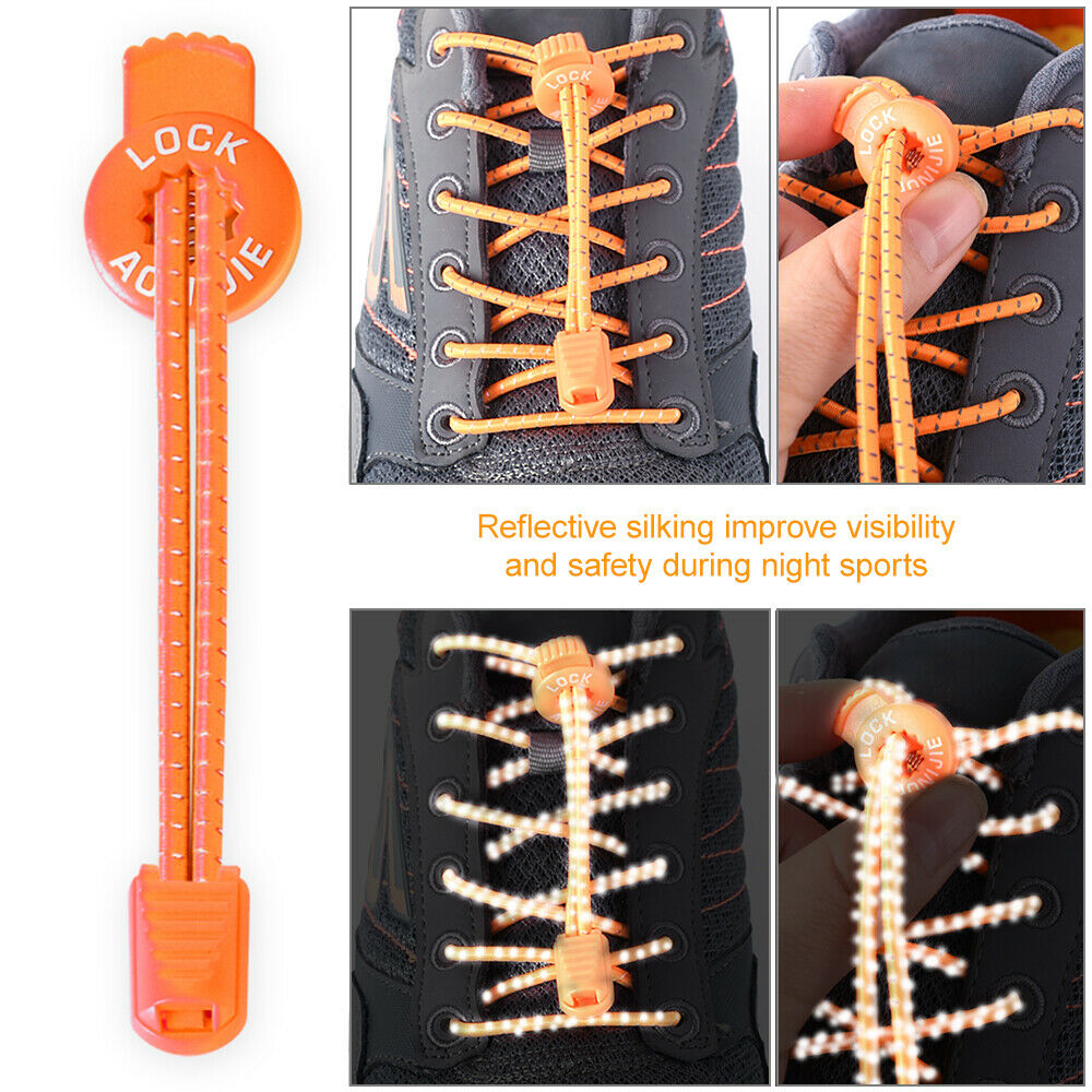 เชือกรองเท้าวิ่ง AONIJIE แบบไม่ต้องผูก สายมีแถบสะท้อนแสงมี 6 สีให้เลือก (O1)