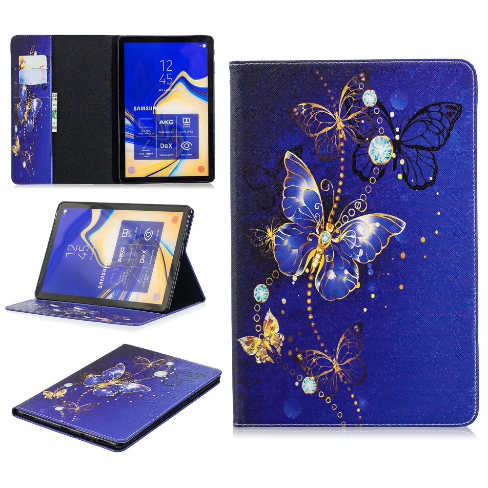 เคส Samsung Galaxy Tab A 10.5 (2018) T590 T595 #เคสฝาพับสไตล์กระเป๋าสตางค์พิมพ์ลายสวยๆ Pattern Printing Magnetic Leather