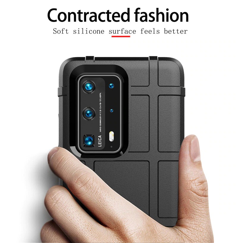 Case Huawei P40 Pro #เคสฝาหลัง Rugged Shield Series Soft Silicone Shock Absorption Matte กันกระแทก