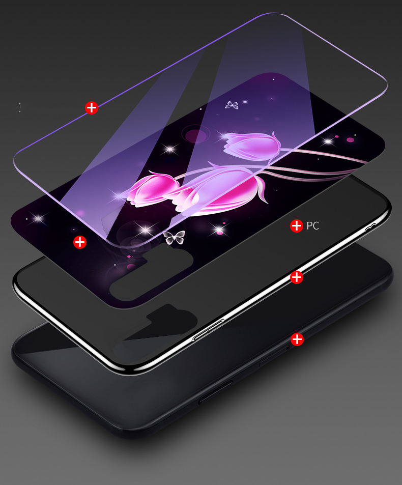 เคส Huawei nova 6 #เคสฝาหลังไฮบริดขอบเงา Electroplated TPU Soft Frame + Blue-ray Tempered Glass + PC