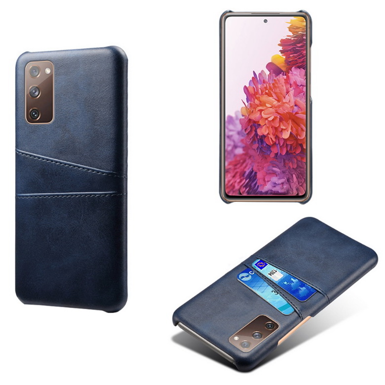 Case Samsung Galaxy S20 FE / S20 FE 5G #เคสแบบฝาหลังหุ้มหนัง Double Card Slots PU Leather Coated