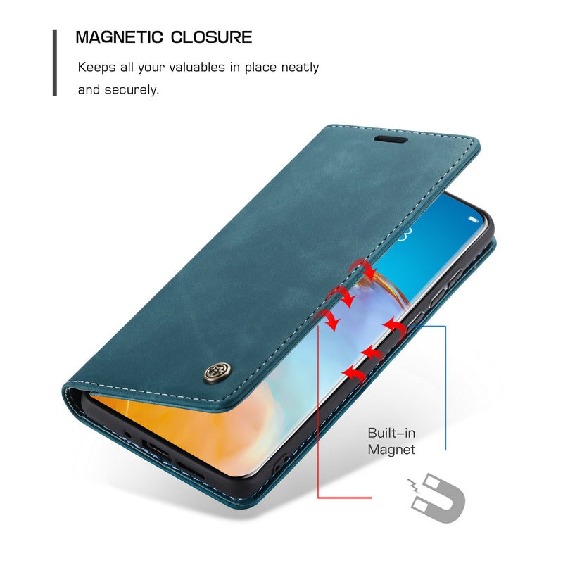 เคส Huawei P40 Pro #เคสฝาพับหนังกระเป๋าสตางค์ CASEME Auto-absorbed Leather Wallet