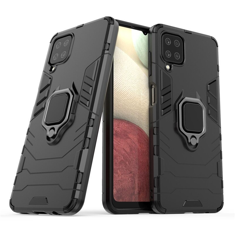 เคส Samsung Galaxy A42 5G #เคสฝาหลังพลาสติกแข็ง +TPU Hybrid Case มีแหวนสวมนิ้วโลหะ