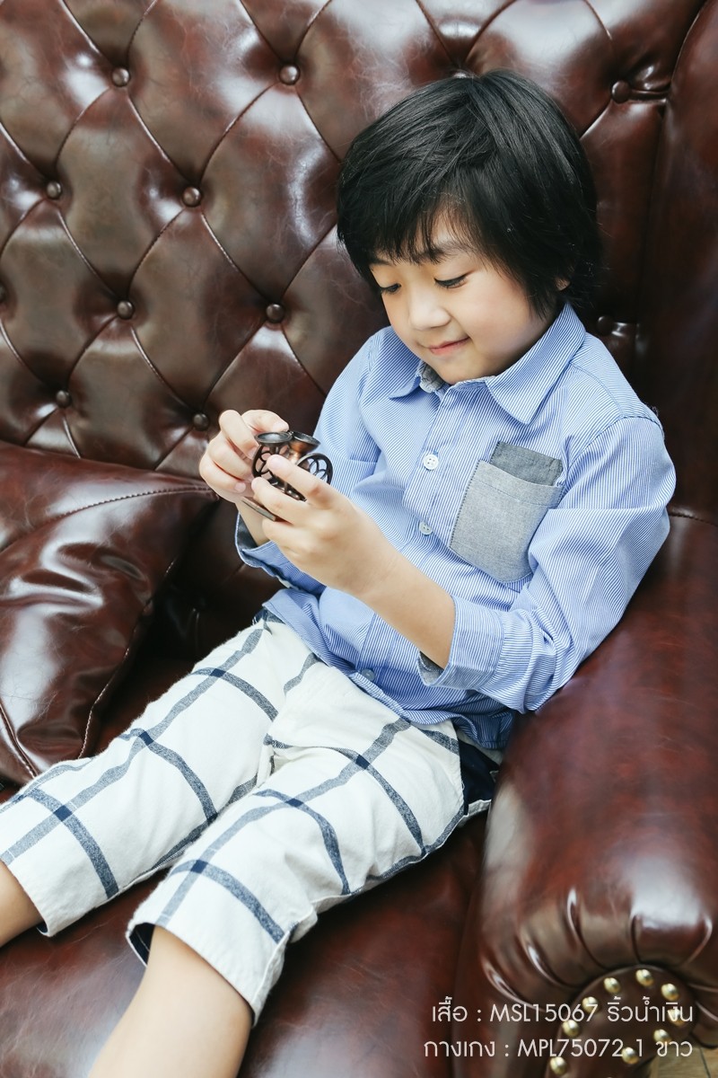 กางเกงเด็ก สีขาวลายพาด