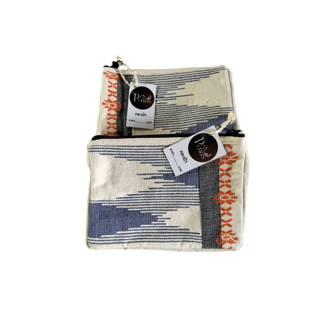 PANAS กระเป๋าจากใยสับปะรด ลายน้ำไหล | PANAS Pineapple Fiber Bag – Water Flow Pattern