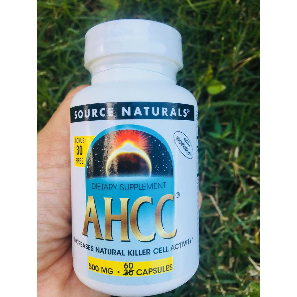 Source Naturals® AHCC 500 mg 60 Capsules + BioPerine®, Increases Natural Killer Cell Activity กระตุ้นภูมิคุ้มกัน