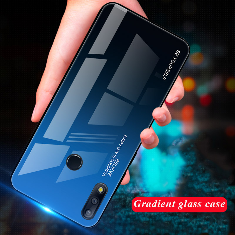 Case Asus Zenfone Max Pro (M2) ZB631KL #เคสฝาหลัง กระจกสีไล่โทนสี Glass + PC + TPU Hybrid Case