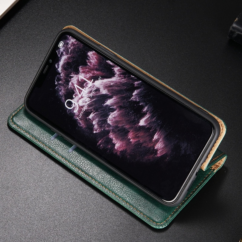 Case Samsung Galaxy S21 Ultra #เคสฝาพับหนัง PU มีช่องเสียบบัตร ฝาปิดแม่เหล็กดูดซับอัตโนมัติ