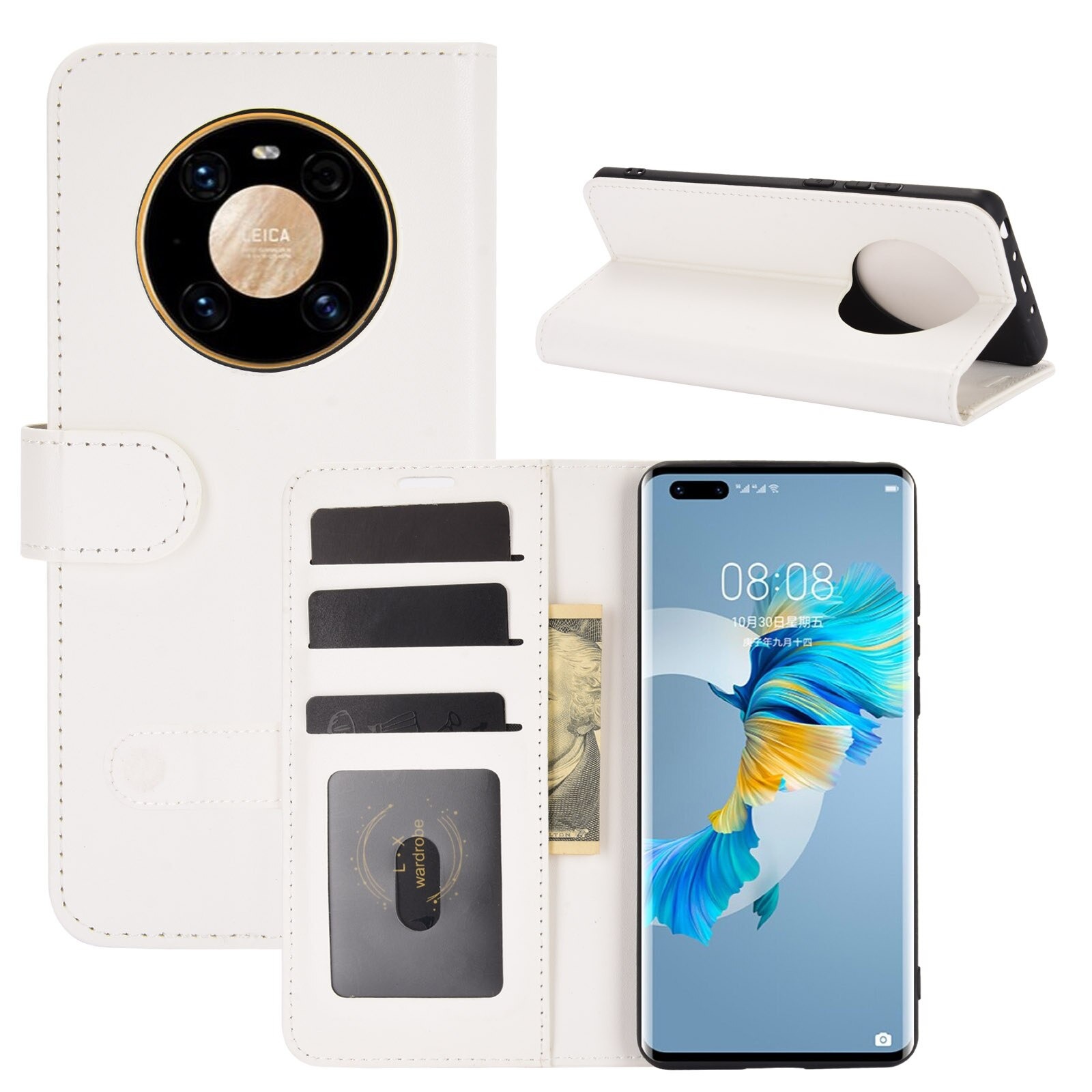 เคส Huawei Mate 40 Pro #เคสฝาพับหนัง PU ผิวหนังม้าสไตล์กระเป๋าสตางค์