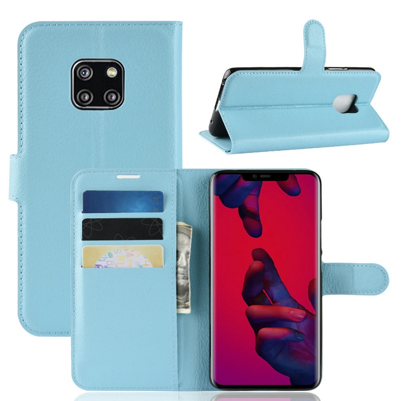 Case Huawei Mate 20 Pro #เคสฝาพับสไตล์กระเป๋าสตางค์หนัง PU ผิวลิ้นจี่ Litchi Texture Wallet Protective Leather