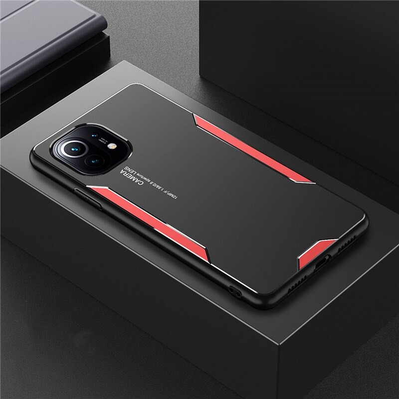 เคส Xiaomi Mi 11 #เคสฝาหลังไฮบริด Metal +TPU Shockproof metal back plate Phone Back Cover