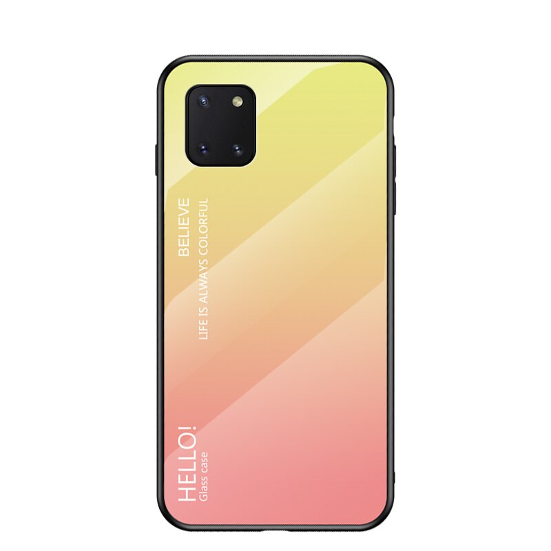 Case Samsung Galaxy Note 10 lite #เคสฝาหลัง Gradient Color Glass + PC + TPU Hybrid Case