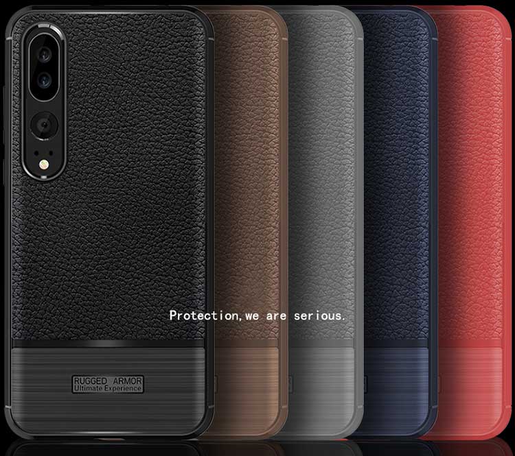 เคส Huawei P20 Pro #เคสฝาหลัง TPU นิ่มผิวลิ้นจี่กันลื่นคุณภาพดีราคาถูก