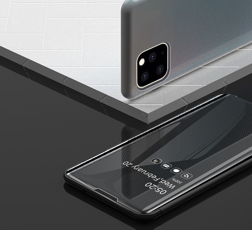 Case iPhone 11 6.1 inch (2019) #เคสฝาพับปกโปร่งแสงผิวเงา Electroplating Mirror Surface Window View