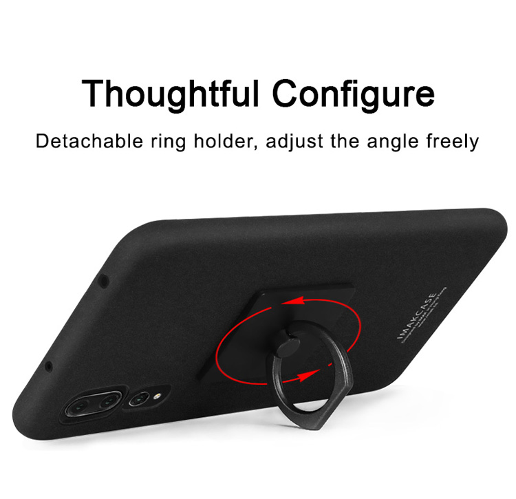 เคส Huawei P20 Pro #เคสฝาหลังมีแหวนสวมนิ้ว IMAK Ring Holder Kickstand Matte PC + ฟิล์มกันรอยหน้าจอ